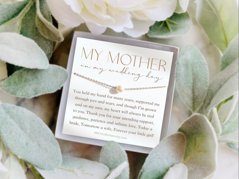 To My Mother on My Wedding Day Bride Mom Gift for Mother of The Bride Gift from Bride Gift form Daughter Diamond Necklace Wedding Jewelry image 5