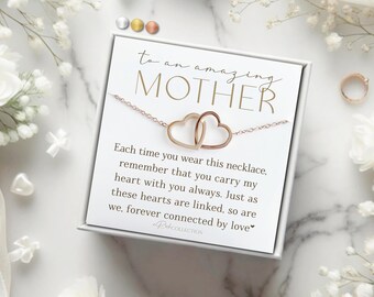 Mother & Daughter Necklaces, heart necklace, gift for mom, mom jewelry, 2 Hearts necklaces, pair of necklaces, mom and daughter necklace