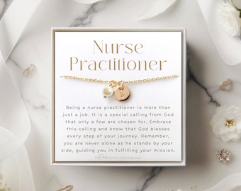 Custom Nurse Practitioner gifts NP Appreciation Leaving Nurse Practitioner Necklace Personalize NP jewelry Gifts Graduation Registered nurse