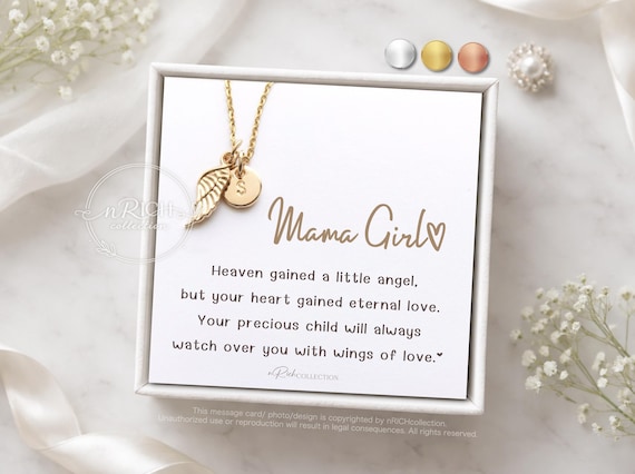 Miscarriage Gift Necklace. Baby Loss Gift, stillborn necklace Pregnancy Loss, Bereavement Gift Mama of an angel jewelry Gold Silver RoseGold