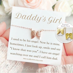 Loss of father memorial Gift Loss of Dad Sympathy father gift Dad remembrance Father Grief Gift, Angel passed away father jewelry with Cards
