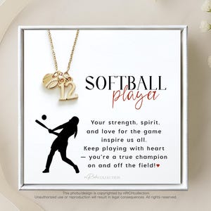 Softball Necklace: Team Player Charm - Gift for Softball Players