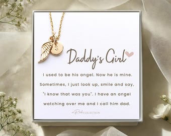 Loss of father memorial Gift Loss of Dad Sympathy father gift Dad remembrance Father Grief Gift, Angel passed away father jewelry with Cards