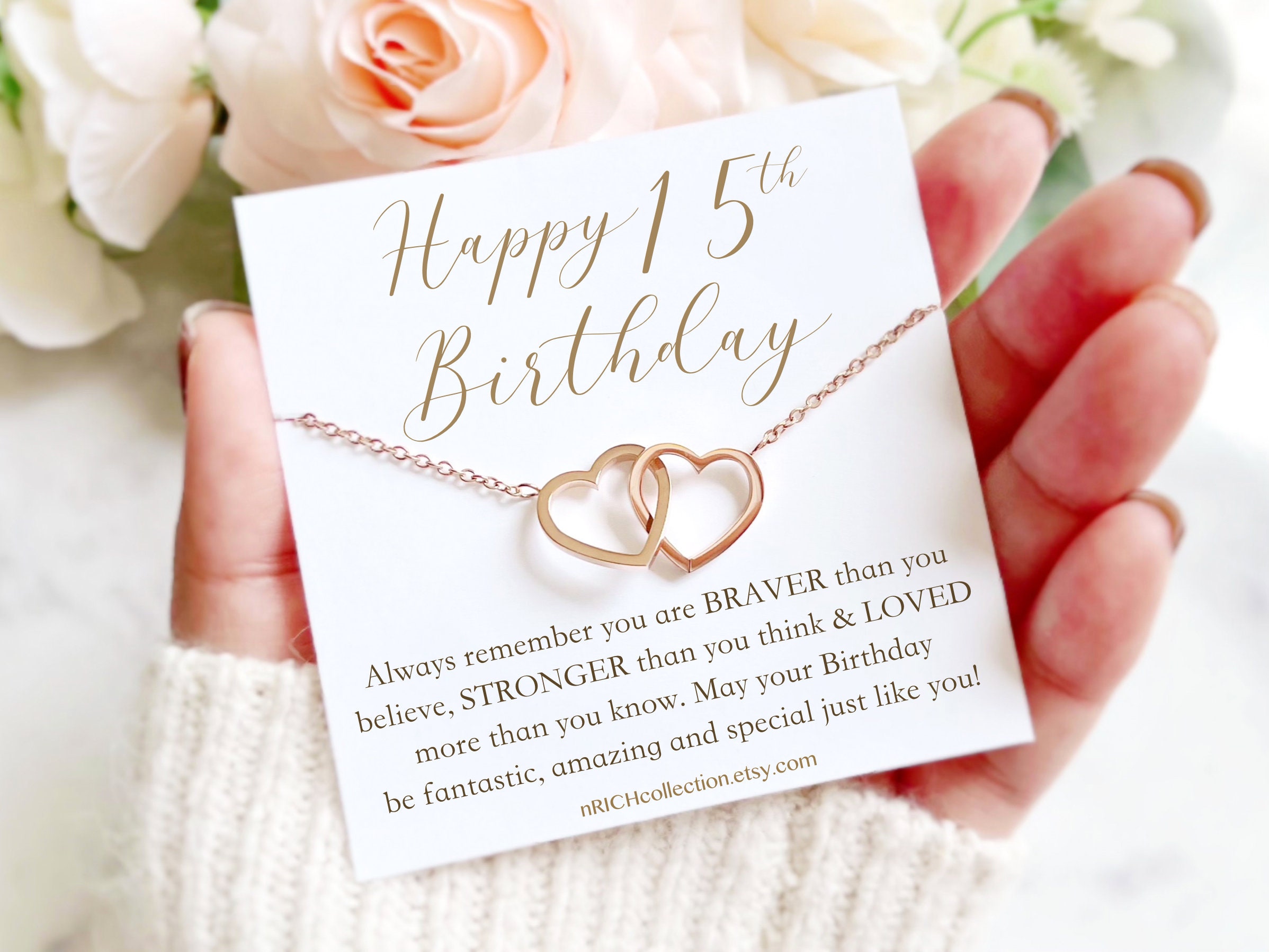 15th Birthday Gifts for Girls, EFYTAL Sterling Silver Beaded Bar