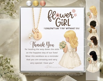 Personalized Flower Girl Gift Flower Girl Necklace Gift Custom Flower Girl Gift Flower Girl Proposal Thank You Flower Girl Necklace and Card