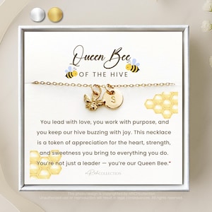 Queen Bee Boss Lady Necklace, Cute Gift Ideas for Team Leader, Office Manager, Department Head, Project Manager, Business Owner, Head Nurse