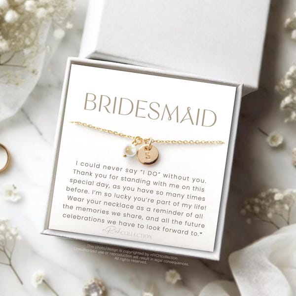 Personalized Bridesmaid Gift Bridesmaid Necklace for Bridesmaid Proposal Gift Bridesmaid Jewelry Bridesmaid Gift Set Bridesmaid Pearl Be My