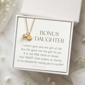 Bonus Daughter Necklace Gift – Stepdaughter, Daughter-in-law, Foster Daughter, Adopted Daughter, Goddaughter – Jewelry with Message Card