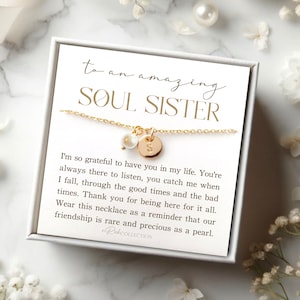 Personalized Soul sister necklace gift for Best Friend Sentimental Friendship Bonded By Soul Unbiological Sister Deep Connection Friend