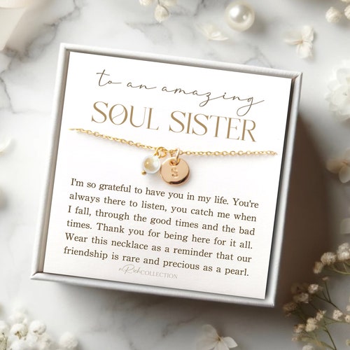 Personalized Soul sister necklace gift for Best Friend Sentimental Friendship Bonded By Soul Unbiological Sister Deep Connection Friend