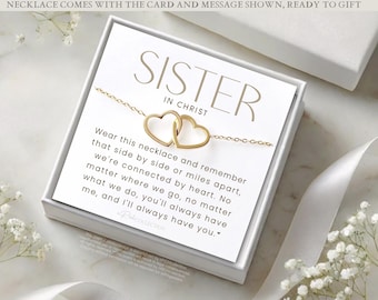 Sister in Christ Necklace Thoughtful Personalize Christians Gift for Church Friends Jesus Christ Faith Bible Gifts Female Christian Jewelry