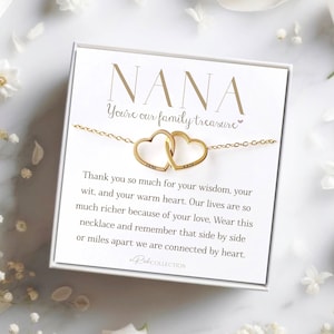 NANA Necklace Gift Mothers Day Gift for Nana from Grandkids Nama Gift for Grandmother Gift Grandmother Necklace Card Two Connected Hearts