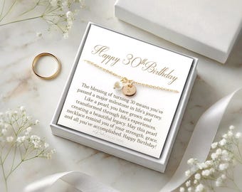 30th birthday gift necklace, Custom Birthstone 30th birthday gift for her, Best Friend Gift, 30th Birthday,Meaningful 30th Birthday necklace
