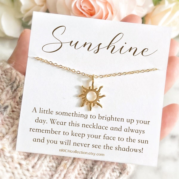 Encouragement Gift for Female Friends Though Tough Time Sunshine Necklace Gift Sunshine Gift Motivational Gift Thinking of You Gift Cheer Up