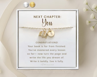 Graduation Gift for Daughter Book Necklace Gift for Woman Graduate Collage High School Master Degree Graduation Gift for Her Personalized