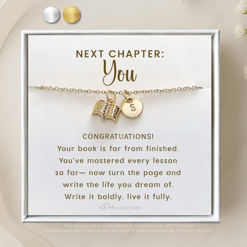 Cadeau de remise des diplômes pour fille, livre, collier, cadeau pour femme, diplôme collégial, diplôme de maîtrise, cadeau de remise des diplômes pour elle, personnalisé