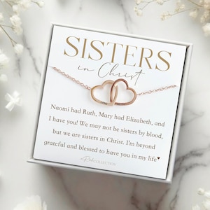 Sister in Christ Necklace Naomi Had Ruth Twin Hearts Unbiological Sister Gift Religious Friend Gift Christian Gifts for Women Birthday Gift