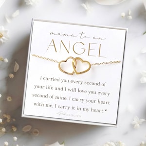 Miscarriage Gift Necklace Angel Baby Miscarriage Keepsake Pregnancy Loss Stillborn Necklace Bereavement Gift Mama of an Angel Two Heart