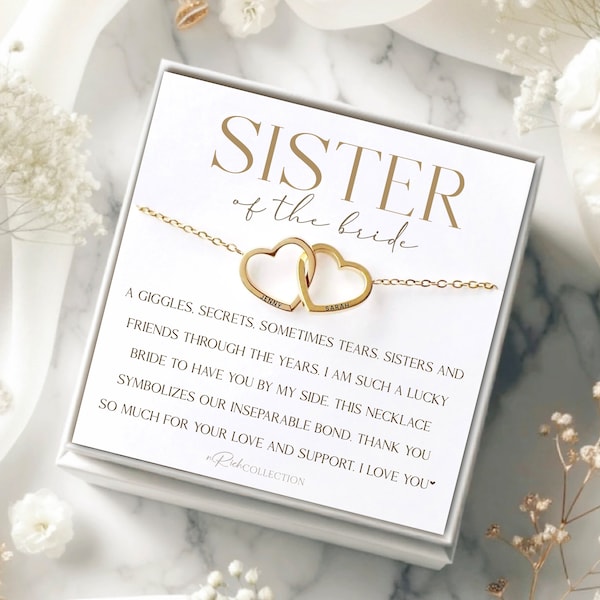 To My Sister On my Wedding Day Jewelry Gift for Sister of the Bride Wedding Day Gift for Sister of the Bride Necklace Gift Personalized