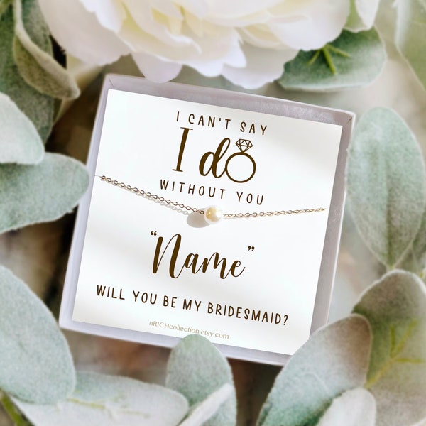 Personalized bridesmaid Proposal gift with Custom bridesmaid name gift Unique bridesmaid jewelry Will you be my bridesmaid gift Necklace