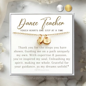 Gift for dance teacher, Dance Recital Gift, Dance Instructor, Ballet Teacher gift, Thank you gift for Dance Teacher, Heart Necklace, Gifts