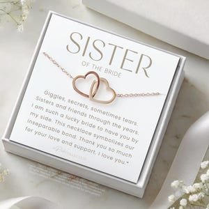 To My Sister On my Wedding Day Jewelry Gift for Sister of the Bride Wedding Day Gift for Sister of the Bride Necklace Gift Personalized