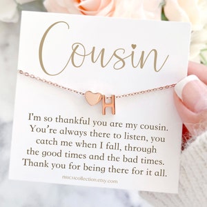 Cousin Gift Personalized Necklace Gift for Cousin Birthday Gift Christmas Gift for Cousin Necklace Gift Cousin Jewelry Initial Name Necklace