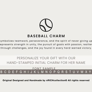 Baseball Mom Necklace - Gift for Baseball Moms - Baseball Initial Necklace - Personalized Baseball Custom Baseball Mom Initial Name Necklace image 5