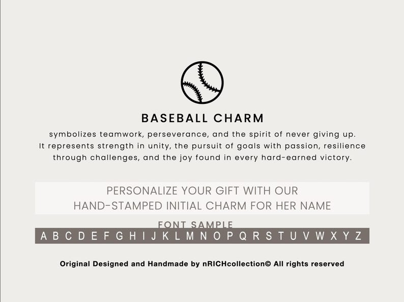 Baseball Mom Necklace - Gift for Baseball Moms - Baseball Initial Necklace - Personalized Baseball Custom Baseball Mom Initial Name Necklace image 5