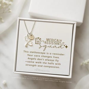 Medical Assistant Gift MA Stethoscope Necklace Nurse Appreciation Week Gift Healthcare Worker Jewelry MA Graduation Christmas MA Gift