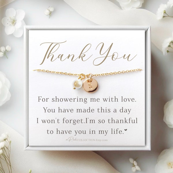 Wedding Shower - Baby Shower Hostess Gift Personalized Bridal shower hostess thank you gift Bridal shower host gifts Custom Dainty Necklace