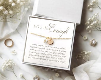 You Are Enough Necklace Gift for Best Friend I am enough self love gifts Believe in yourself Motivational gift for female woman empowerment