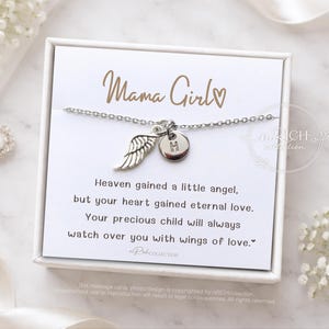 Miscarriage Gift Necklace. Baby Loss Gift, stillborn necklace Pregnancy Loss, Bereavement Gift Mama of an angel jewelry Gold Silver RoseGold image 4
