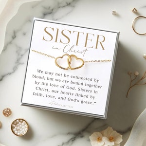 Sister in Christ Necklace Thoughtful Personalize Christians Gift for Church Friends Jesus Christ Faith Bible Gifts Female Christian Jewelry