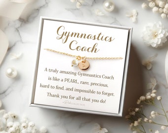 Gymnastics Coach Gift Pearl Necklace Gift - Appreciation Jewelry Present Gymnastics coach appreciation Thank you gift gymnastics instructor