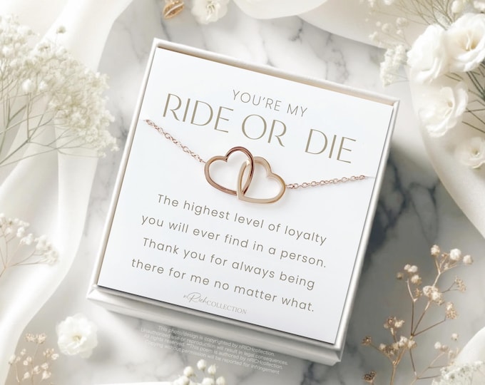 Ride or Die Necklace gift To My Ride or Die Best Friend Gift for Female Bestie Personalized BFF Gift for Her Meaningful Best Friend Birthday