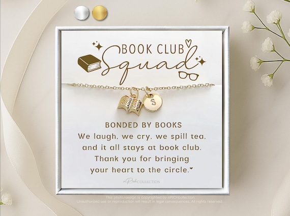 Book Club Gifts Book Necklace Personalized Gift For Book Club, Bookish Gifts, Book Club Squad, What Happens At Book Club Stays At Book Club