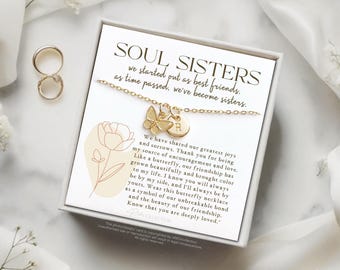Soul Sister Gift | Best Friend Gift | Chosen Sister | Unbiological Sister | Close Friend Move Away| Personalized Butterfly Necklace Gift