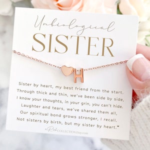 Unbiological Sister Best Friend Gift Jewelry, Long Distance, Quotes, Friends Forever, personalize Christmas gift for her best friend gift