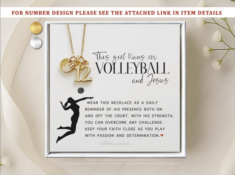 Christian Volleyball Gift Ideas: Necklaces Jewelry Jesus Volleyball,Coach Gifts Faith-Based Gifts Team Gifts and More for Players Coaches image 9