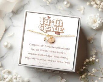 Personalized 5th Grade Graduation Necklace For 5th Graduation Necklace Fifth Grade Elementary Graduation Jewelry Gift Card Jewelry Gifts