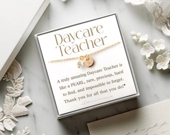 Daycare Teacher Gift Christmas Gift for Daycare Teacher Appreciation Week Thank You Teacher Appreciation Gift Thoughtful Gift Pearl Necklace