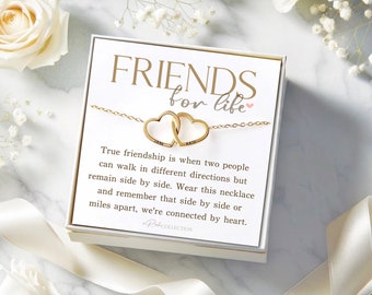 Long Distance Best Friend Gift Friendship Necklace Best Friends Forever Moving Away Gift Off to College Gift Best Friend Necklace Gift Card
