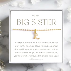 Big Sister Necklace Gift Sister Gifts Big Sister Birthday Gift for Big SisterJewelry Gift for Sister Custom Initial Necklace Gift Card