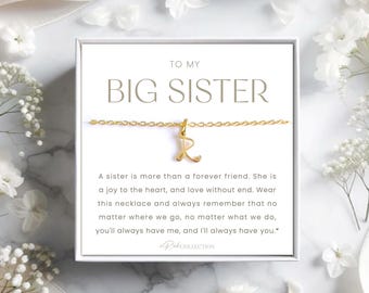 Big Sister Necklace Gift Sister Gifts Big Sister Birthday Gift for Big SisterJewelry Gift for Sister Custom Initial Necklace Gift Card