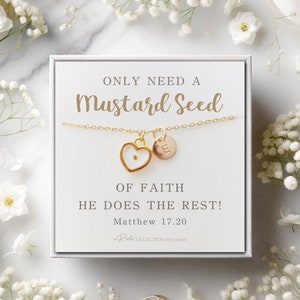 Real mustard seed necklace, Encouragement gift, Mustard seed jewelry, Faith necklace, Christian jewelry, Miscarriage gift, Inspirational