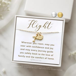 Gold Airplane Necklace Gift Custom Name initial Dainty Plane Charm Jewelry Gold Silver Tiny Silver Airplane Aviation Jewelry Gift