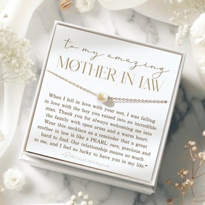 Mother In Law Necklace Gift for Mother in Law on Wedding Day Birthday Mother's Day Christmas Gift for Mom in law from Bride Daughter in Law