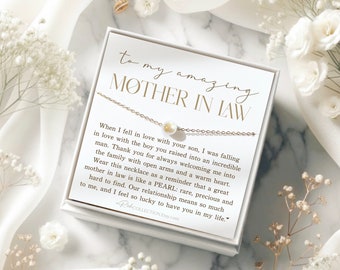 Mother In Law Necklace Gift for Mother in Law on Wedding Day Birthday Mother's Day Christmas Gift for Mom in law from Bride Daughter in Law