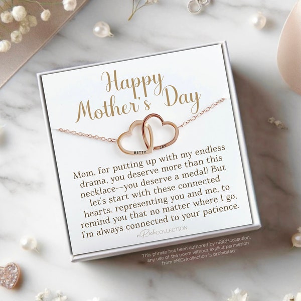 Funny Mothers Day Gift for Chic Mom Gifts Connected Hearts Mother Daughter Bond Funny Playful for Humorous Hilarious Silly Surprise Joke